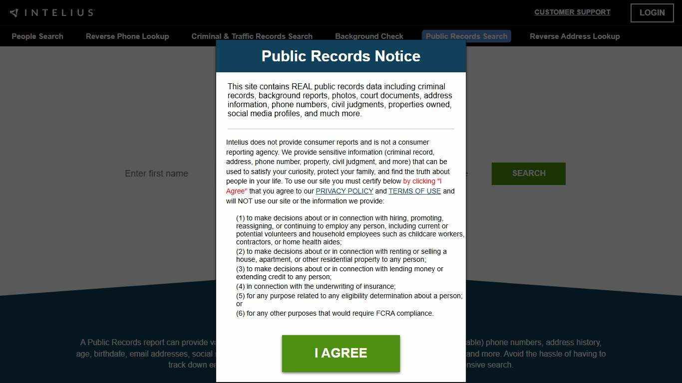 Intelius Public Records Search - Criminal, Assets, Death, Bankruptcies